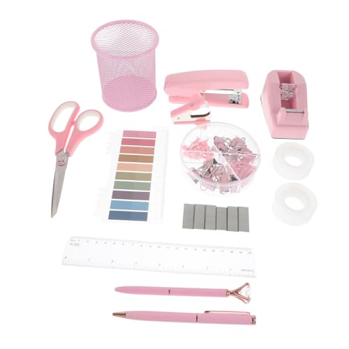 Gadpiparty 1 Satz Zubehör Für Bürosets Bürobedarf Schreibtisch Bürodekoration Für Frauen Hefterbandabroller Hefter Klein Büroutensilien Für Damen Klebeband Und Spender Bandhalter Rosa Papier von Gadpiparty