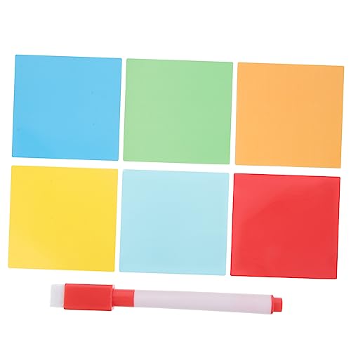 Gadpiparty 1 Satz klebrige Aufkleber Planke Abnehmbare Etiketten klebriges Whiteboard Weiß wiederverwendbar Whiteboard-Aufkleberpapier Whiteboard-Memo-Aufkleber Schutzfilm Zufällige Farbe von Gadpiparty