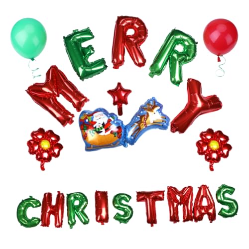 Gadpiparty 1 Satz Frohe Weihnachten-alphabet-ballon Luftballons-kit Für Weihnachtsfeiern Cartoon-sankt-ballons Weihnachtsdekorationsballon Frohe Weihnachten-banner Kind Kranz von Gadpiparty