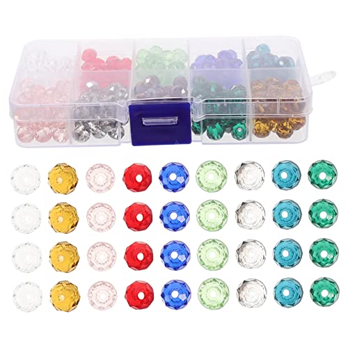 Gadpiparty 1 Schachtel Bunte Glasperlen Facettierte Kristallperlen für DIY Schmuckherstellung Spacer Beads für Armbänder und Kreative Bastelprojekte von Gadpiparty