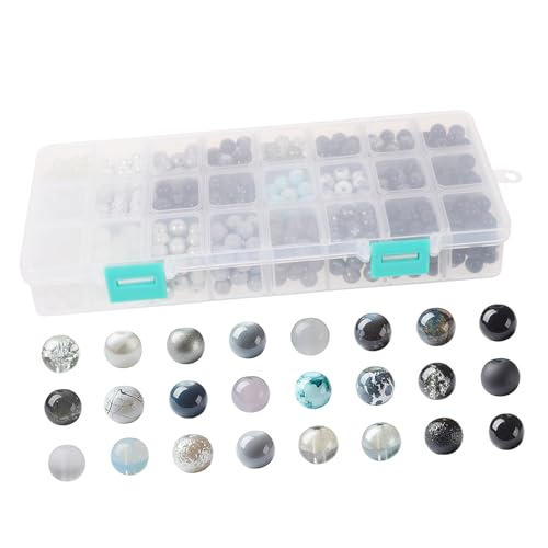 Gadpiparty 1 Schachtel Glasperlen für DIY Schmuck Teiliges für Armbänder und Bastelarbeiten Glatte Oberfläche Hautfreundlich Vielseitig Einsetzbar Bastelperlen für Projekte von Gadpiparty