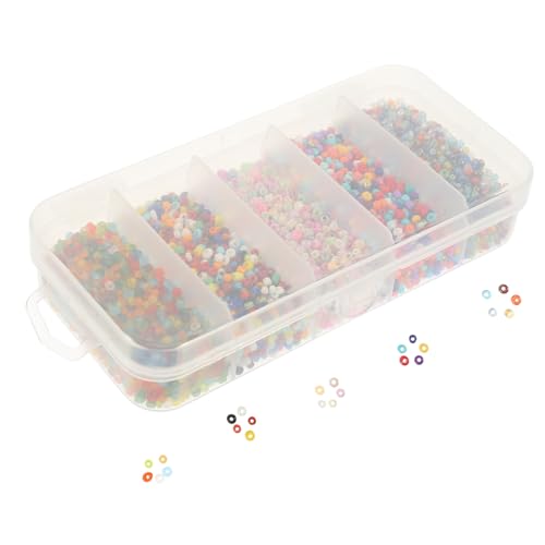 Gadpiparty 1 Schachtel Glasperlen für Diy Schmuckherstellung Bunte Glasperlen Fach Box für Armbänder und Handwerksprojekte Hautfreundlich und Vielseitig Einsetzbar von Gadpiparty