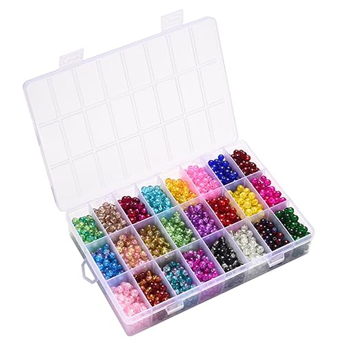 Gadpiparty 1 Schachtel Glasperlen für Schmuckherstellung Bunte Glatte Lose Perlen für Armbänder und Kreative Diy Projekte zum Basteln und Verschenken von Gadpiparty