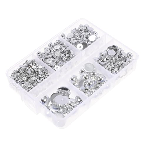 Gadpiparty 1 Schachtel Halbkreisförmige Perlen Charms Set für DIY Bastelarbeiten Simulierte Perlen für Schmuck Kleidung Handtaschen und Mehr von Gadpiparty