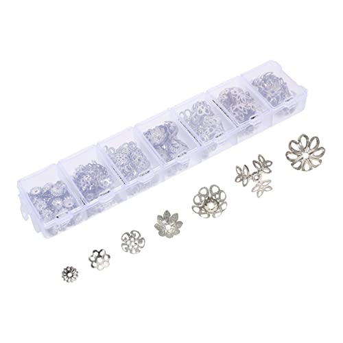 Gadpiparty 1 Schachtel Hohlraum Perlenkappen Legierung für Diy Schmuckherstellung Filigrane Blumenform für Armbänder und Accessoires Teilig Silberfarben von Gadpiparty