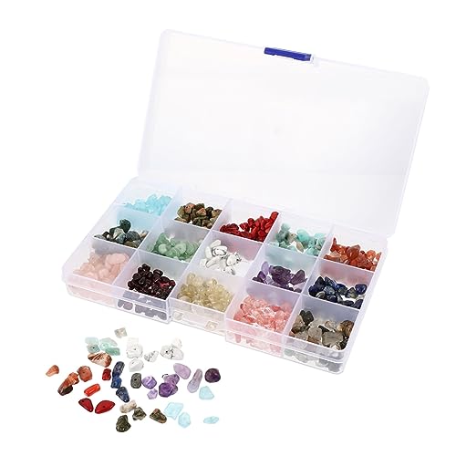 Gadpiparty 1 Schachtel Naturstein Perlen Diy für Armbänder und Fächer Box mit Design Natürliche Steine für Erwachsene und Sicher und Leicht für Schmuckherstellung von Gadpiparty