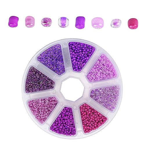 Gadpiparty 1 Schachtel Runde Glasperlen Lila Farbverlauf Dekorative Lose Perlen für Diy Schmuck Spacer Perlen für Armbänder und Bastelmaterialien Geeignet für Kreative Projekte und von Gadpiparty