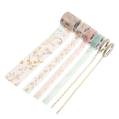 Gadpiparty 1 Schachtel Washi Tape Dekorative DIY Klebebänder mit Goldfolie für Scrapbooking Planer und Handwerk Sonnenlicht Grünpflanzen Aufkleber für Notizbücher und Alben von Gadpiparty