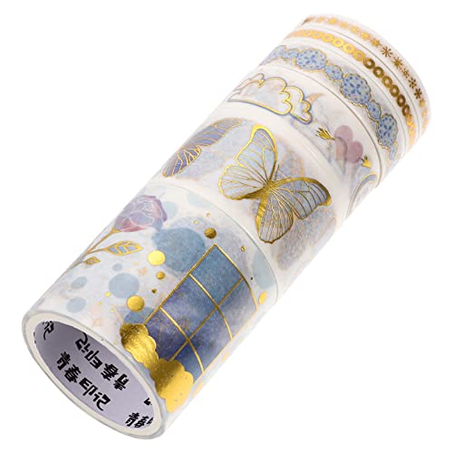 Gadpiparty 1 Schachtel Washi Tape Dekorative Klebebänder mit Goldprägung für Scrapbooking und DIY mit Vielseitigen Designs für Home Office und Kreative Projekte von Gadpiparty