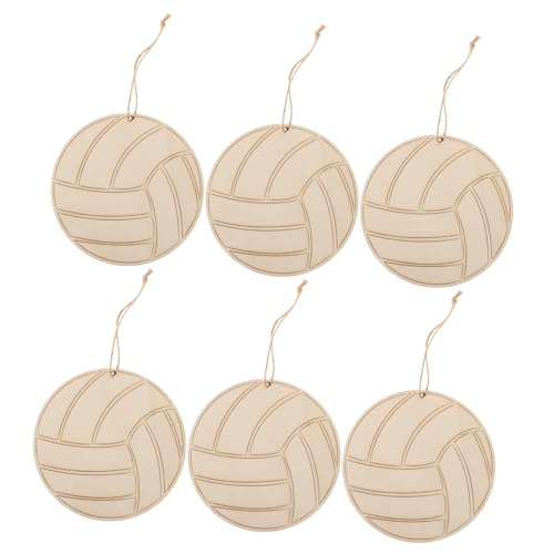 Gadpiparty 1 Set Holz Volleyball Anhänger Volleyball Party Volleyball Formen Ausschnitte Volleyball Party Dekorationen Sport Themen Holzschild Volleyball Scrapbooking Zubehör von Gadpiparty