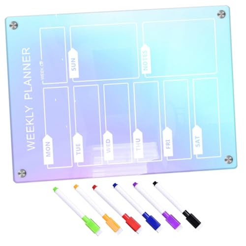 Gadpiparty 1 Set Magnetisches Message Board Set Tisch Whiteboard Magnetische Plantafel Schreibtischunterlage Trockenlöschtafel Kalender Trockenlöschplanertafel Whiteboard Radiergummi von Gadpiparty