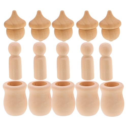 Gadpiparty 1 Set Weihnachtsschmuck, unbehandeltes Holz, Eicheln, Peg Dolls, Figuren in Tassen, leere Menschenkörper für DIY-Kunsthandwerk, Malerei, Heimvasenfüller, Gadpiparty 1 Set Weihnachtsschmuck, unbehandeltes Holz, Eicheln, Peg Dolls, Figuren in Tassen, leere Menschenkörper für DIY-Kunsthandwerk, Malerei, Heimvasenfüller, von Gadpiparty