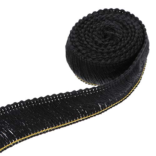 Gadpiparty 1 Stück 25cm Bartspitze Fransige Spitzenbesätze Stoffspitze Spitzenbesatz Spitzenkante Kleidung Bastelspitzenband Für Stickerei Dünnes Spitzenband Quaste Polyestergarn Black von Gadpiparty