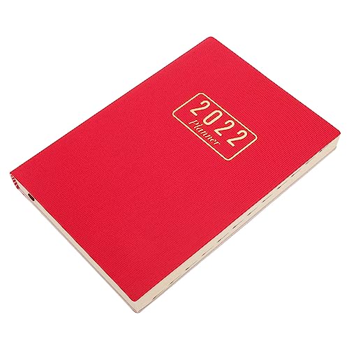 Gadpiparty 1 Stück Agenda-Buch 2022 Planer Notizblock Tagesplaner Buch Planungshandbuch Planungsbuch Schulagenda Zeitplan-Notizbuch Zeitplan Buch Planenplaner Terminnotizbuch Papier rot von Gadpiparty