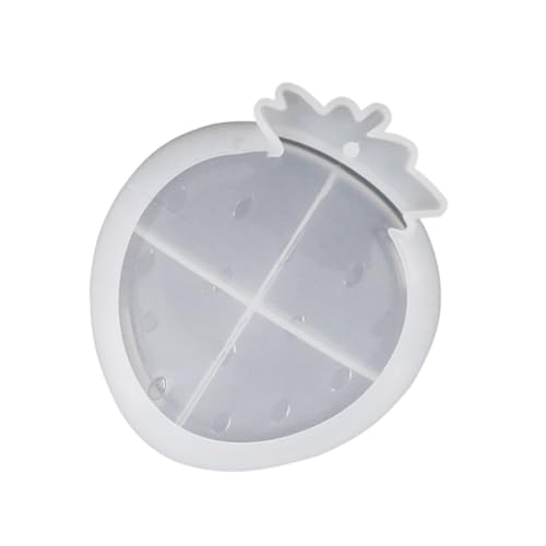 Gadpiparty 1 Stück Erdbeerfruchtschale Schimmelpilz Erdbeere Herstellung Tablett Plattenform Fondant Form aus Epoxidharz Platte Silikonform Form für Obstteller Epoxid-Tischform Kieselgel Weiß von Gadpiparty