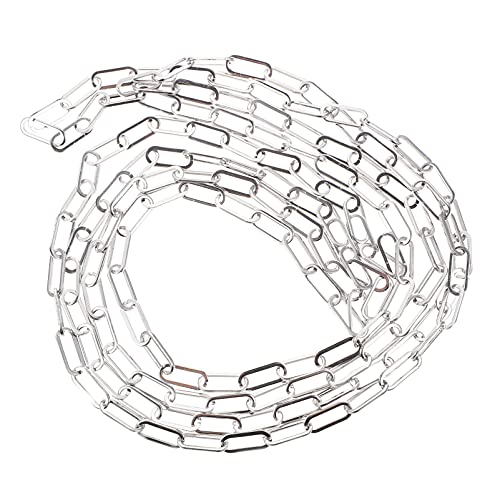 Gadpiparty 1 Stück Paper Clip Kette Edle Kette für DIY Schmuck Lange Flache Kabelkette Stahlfarbe Robust und Vielseitig Einsetzbar von Gadpiparty