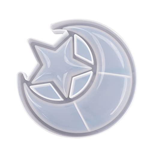 Gadpiparty 1 Stück Stern und Mond Silikonform für DIY Projekte Praktische Epoxidharz Gießform für Kreative Aufbewahrungsschalen und Dekoration Hitzebeständig und Leicht zu Reinigen für von Gadpiparty