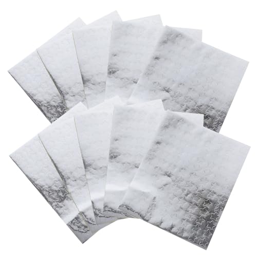 Gadpiparty 10 Blatt Aluminiumfolie Aufkleber Silberne Sterne Etiketten für Hochzeitseinladungen Selbstklebende Aufkleber für Verpackungen Scrapbooking und Diy Projekte von Gadpiparty