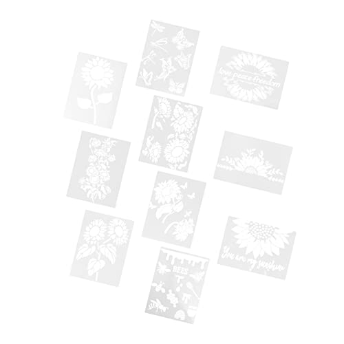 Gadpiparty 10 Blatt Schablonen mit Sonnenblumen Muster Wiederverwendbare Malvorlagen für Diy Bastelprojekte für Wände Möbel und Dekorationen von Gadpiparty