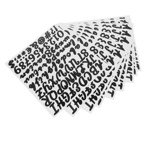 Gadpiparty 10 Blatt Selbstklebende Alphabet und Aufkleber Vinyl Aufkleber für Scrapbooking Diy Projekte Beschriftungen Schwarze für Fenster Türen Schilder von Gadpiparty