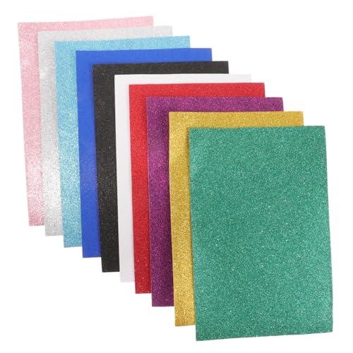 Gadpiparty 10 Blatt Teiliges Glitter Foam Sheets Selbstklebend Multifunktionale Bastelschaumplatten mit Goldglitzer Leichtes Strapazierfähiges Material für DIY Dekoration Geschenkverpackung von Gadpiparty