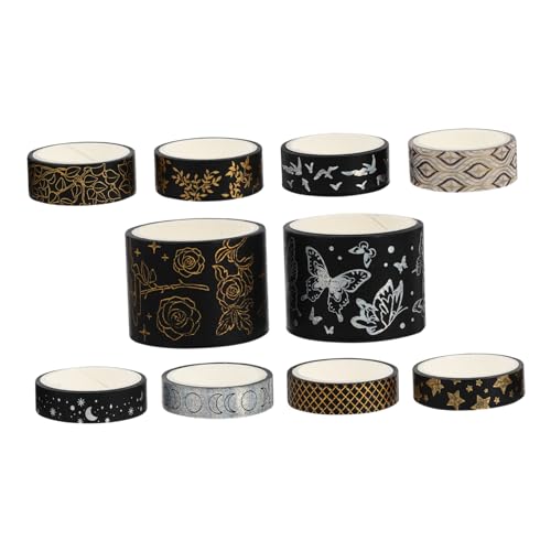 Gadpiparty 10 Rollen Washi Tape Dekorative Klebebänder für Diy Scrapbooking und Planer Vielseitig Einsetzbar für Bastelprojekte und Feiertagsdekorationen von Gadpiparty