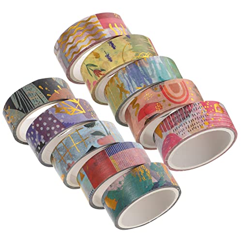 Gadpiparty 10 Rollen Washi Tape Set Dekoratives Klebeband mit Geometrischen Mustern für Diy Scrapbooking und Journaling pro Rolle für Kreative Bastelprojekte von Gadpiparty