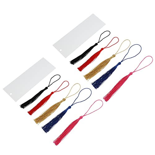 Gadpiparty 10 Sätze Acryl Lesezeichen Set DIY Handgemachte Lesezeichen mit Quasten Blanko für Kreative Gestaltung und Dekoration von Kleinen Objekten von Gadpiparty