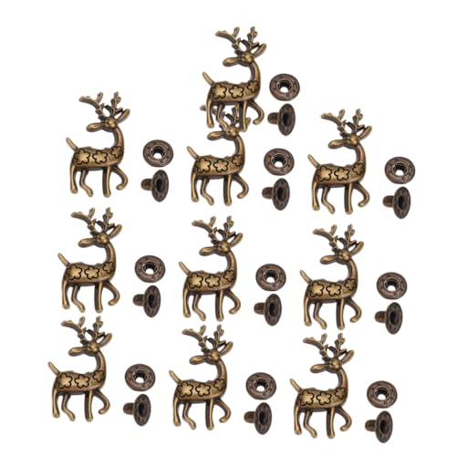 Gadpiparty 10 Sätze Bronze Druckknopfverschluss mit Hirschmotiv Langlebige Zinklegierung Schnappverschlüsse für DIY Bastelarbeiten Taschen Geldbörsen Handtaschen Einfach zu Befestigen von Gadpiparty