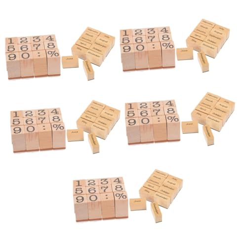 Gadpiparty 10 Sätze Holz digitales Siegel Datum Journal -Briefmarken Journaling Planer Stempel handwerkliche Nummernstempel Buchstempel Scrapbooking Holzstempel Scrapbooking-Holzstempel Gummi von Gadpiparty