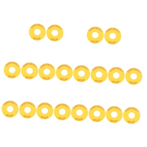 Gadpiparty 10 Sätze Not-aus-schild Gerät Abziehbilder Hoch Reflektierend Stichworte Mach Patch Not-halt Aufkleber Stoppschild-etikett Not-aus-etikett Pvc Yellow 2 Stück * 10 von Gadpiparty