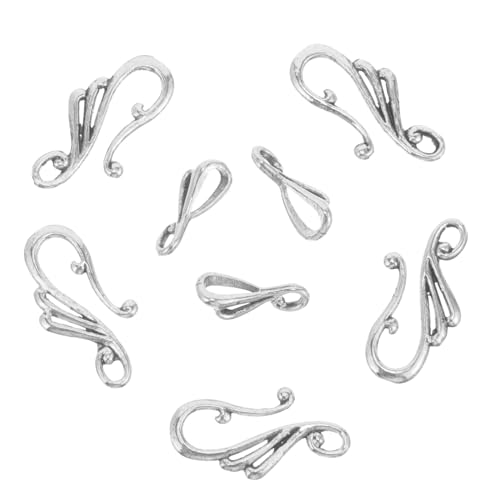Gadpiparty 10 Sätze Ohrringe Zubehör Schlüssel Ohrring-Knebelverschlüsse s Knebelverschlüsse für schmuck Armbandverschlüsse Verschlüsse umschalten Ohrring-Knebelschnallen Zinklegierung Silber von Gadpiparty