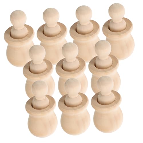 Gadpiparty 10 Satz Unlackierte Holzpuppen zum Basteln DIY Graffiti Peg Dolls für Malerei und Bastelprojekte Unbeschichtete Holzfiguren für Aktivitäten und Gestaltung von Gadpiparty