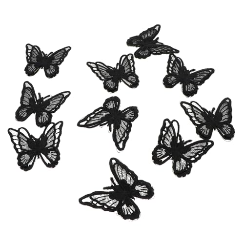 Gadpiparty 10 Stück Bestickte Schmetterling Aufnäher zum Aufbügeln und Nähen Mehrschichtige Applikationen für Kleidung DIY Bastelprojekte Langlebige Stoffflicken für Jacken Taschen von Gadpiparty