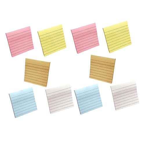 Gadpiparty 10 Stück Bunte Haftnotizen Selbstklebende Memo Notizen Pastellfarben für Büro Schule und Zuhause für Notizen und Organisation von Gadpiparty