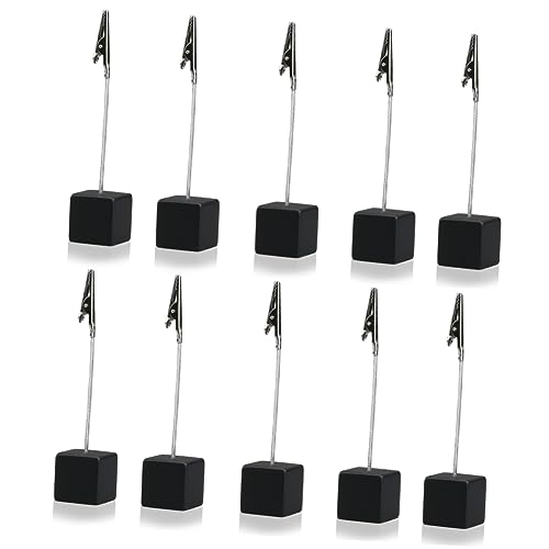 Gadpiparty 10 Stück Cube Memo Clips Schwarz Zettelhalter für Büro Zuhause Höhenverstellbar für Notizen Dokumente von Gadpiparty
