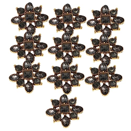 Gadpiparty 10 Stück Diamantschnalle Schmuck Basteln gemacht retro Kleid Ornamente Hotfix nählegierung strass schmuck Strass für Kostüm dekorativer Strass brosche zubehör selber machen Schwarz von Gadpiparty