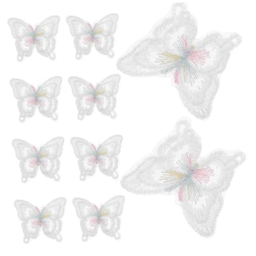 Gadpiparty 10 Stück Doppellagige Schmetterling Applikationen aus Spitze für Jeans Kleidung und Taschen Stickerei Patches zum Aufnähen Vielseitige DIY Dekoration für Mode und Accessoires von Gadpiparty