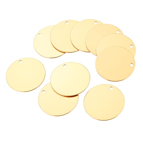 Gadpiparty 10 Stück Etikett aus Edelstahl runder Anhängerrohling flache Scheibenzauber mit Loch Anhänger für die Schmuckherstellung Kettenanhänger Anhänger aus Metall Rostfreier Stahl Golden Gadpiparty 10 Stück Etikett aus Edelstahl runder Anhängerrohling flache Scheibenzauber mit Loch Anhänger für die Schmuckherstellung Kettenanhänger Anhänger aus Metall Rostfreier Stahl Golden von Gadpiparty