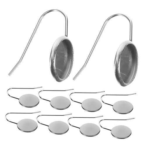 Gadpiparty 10 Stück Hängetabletts aus Metall Blendenrohlinge Lünette zur Schmuckherstellung Lünettenfacheinstellung Ohrhaken DIY Anhänger Tabletts Rostfreier Stahl Silver von Gadpiparty