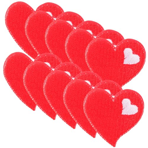 Gadpiparty 10 Stück Herz Aufnäher zum Aufbügeln Teiliges Bestickte Applikationen für Kleidung Hüte und Rucksäcke Diy Dekoration zum Reparieren und Verzieren von Jeans und Taschen von Gadpiparty
