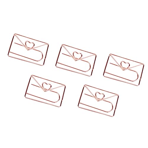 Gadpiparty 10 Stück Herzförmige Büroklammern aus Metall im Roségoldene Clips für Notizen Fotos und Lesezeichen für Büro Schule und Kreative Projekte von Gadpiparty