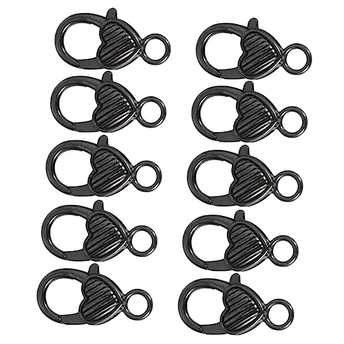 Gadpiparty 10 Stück Karabinerverschluss-zubehör Herz Schlüssel Halsketten Klaue Karabinerverschlüsse Für Schmuck Herstellung Geldbeutel Hummer Taschenzubehör Haken Schwarz Legierung von Gadpiparty