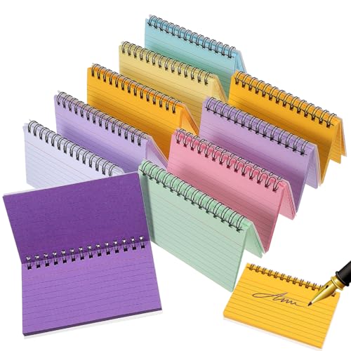 Gadpiparty 10 Stück Kleine Spiral Notizbücher mit Cover für Büro Schule und Lernen Notieren von Ideen Arbeitsnotizen und Lernkarten von Gadpiparty