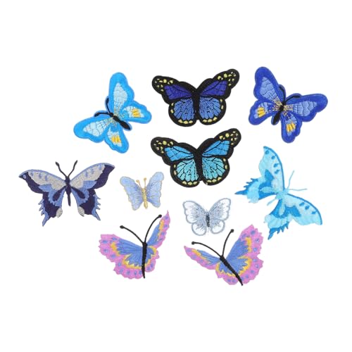 Gadpiparty 10 Stück Kompakte Hutflicken Schmetterlings Stoffapplikationen DIY Stickerei Patch Kleidungsapplikationen Für Kleidung Stickflicken Verzierungsform Schmetterlingsflicken von Gadpiparty