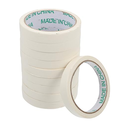 Gadpiparty 10 Stück Krepppapier Klebeband Selbstklebend für Malerarbeiten Auto Spritzlackierung und Wandgestaltung Weißes Abdeckband für Präzises Markieren und Schutz von Gadpiparty