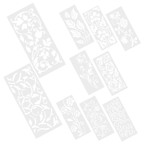 Gadpiparty 10 Stück Malvorlage Kunsthandwerk Schablone Malen Zeichnung Vorlagen Klein Blumen- Hochzeit Mini-schablonen Geometrische Schablone Dekoration Weiß Das Haustier von Gadpiparty