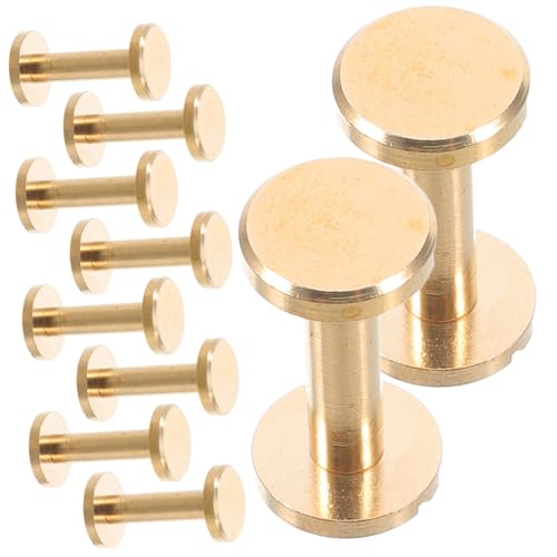 Gadpiparty 10 Stück Messing Flachkopf Schraubnieten für Lederhandwerk Robuste Befestigungen für Gürtel Handtaschen und DIY Accessoires Langlebig und Sicher Gadpiparty 10 Stück Messing Flachkopf Schraubnieten für Lederhandwerk Robuste Befestigungen für Gürtel Handtaschen und DIY Accessoires Langlebig und Sicher von Gadpiparty