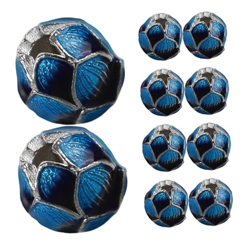 Gadpiparty 10 Stück Metallperlen Zur Herstellung Von Armbändern Schmuck Lotusperlen Perlendekor Spacer Perlen Dekorative Perlen Metallperlen Lose Perlen Metall Sky-blue Kupfer von Gadpiparty