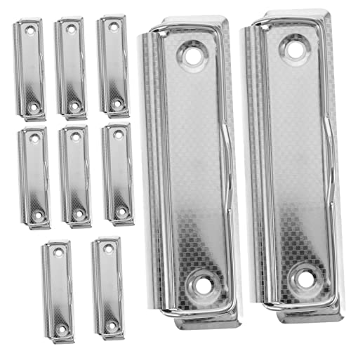 Gadpiparty 10 Stück Metallplattenclip Bunt Büro Klemmbretter Clips Clips Zwischenablagen Masse Dokumentieren Hochleistungsklemme Klemmbrett-clip Binderclip Aluminiumlegierung Silber von Gadpiparty